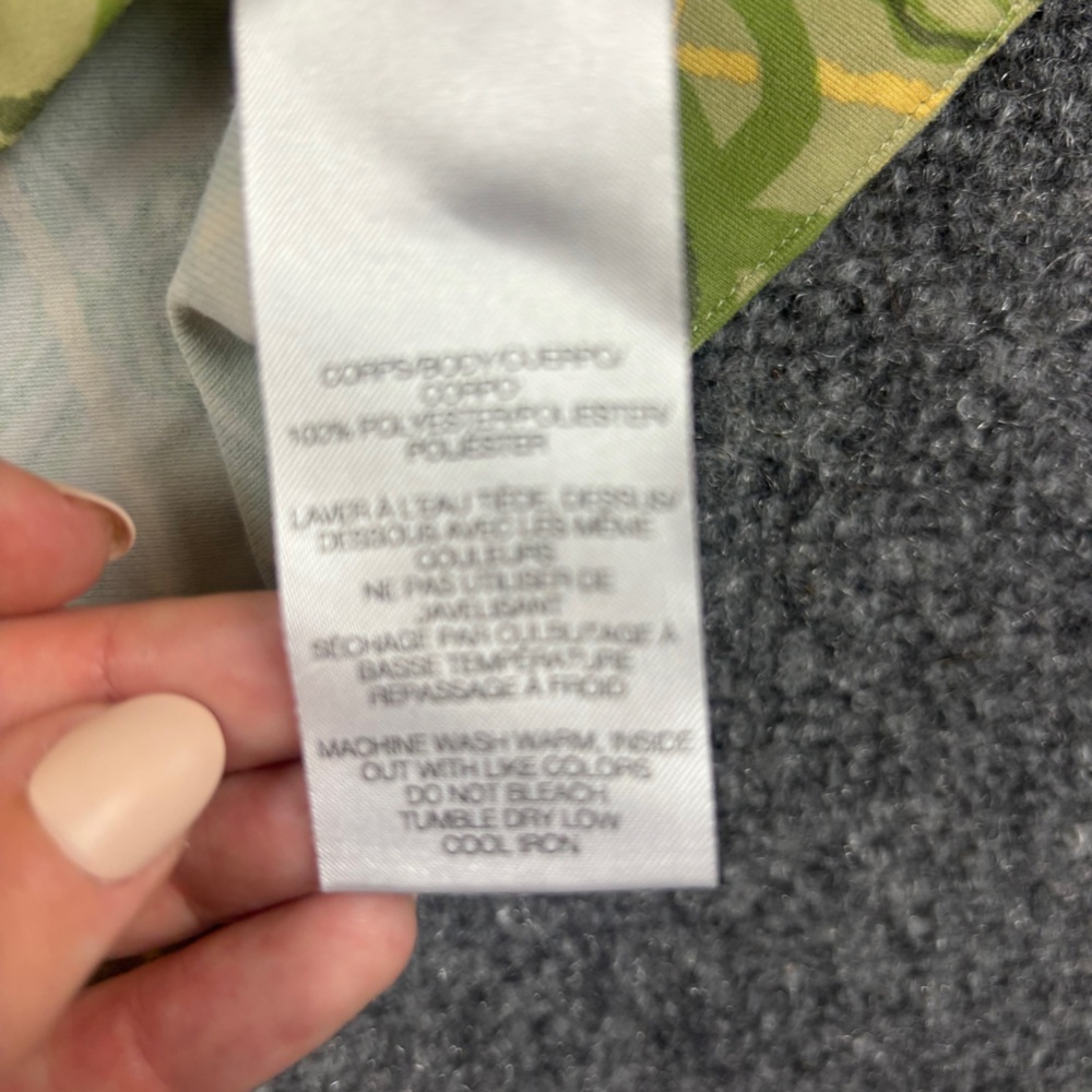 SALOMON Womens Green Floral print Sleeveless Athletic Tank Top Size: Large - Picture 4 of 6